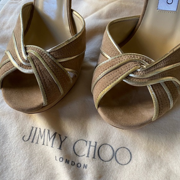 Jimmy Choo Suede Nude platform heels - Picture 2 of 11